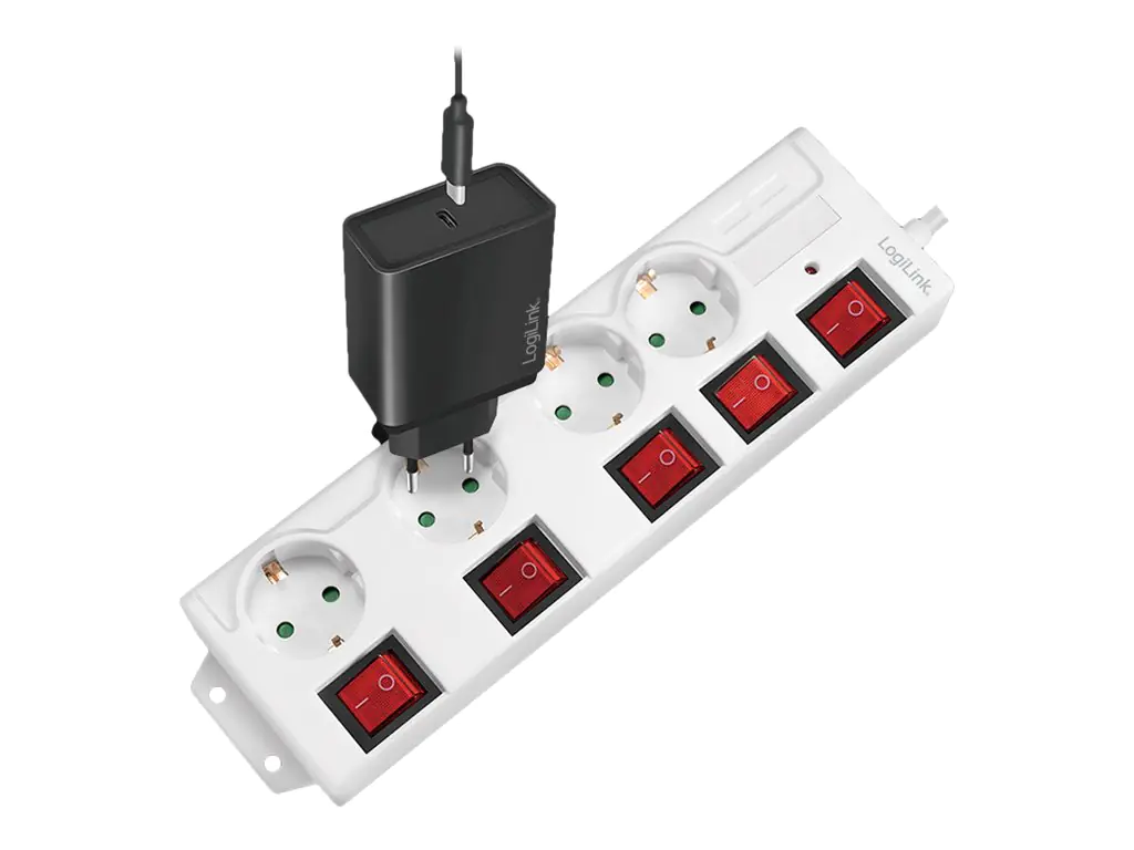 LogiLink Steckdosenleiste - Wechselstrom 250 V - 3680 Watt - Ausgangsanschlüsse: 4 (4 x CEE 7/3) LPS252