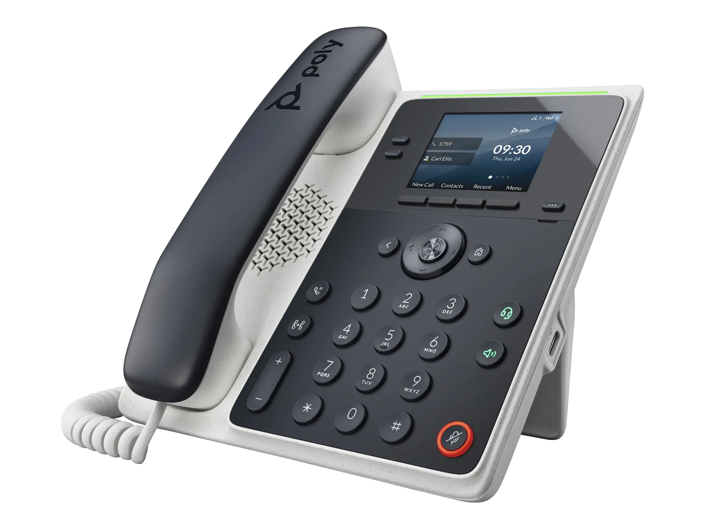 Poly Edge E100 - VoIP-Telefon mit Rufnummernanzeige/Anklopffunktion - dreiweg Anruffunktion - SIP, SDP - Mitternachtsblau, weiß Poly Edge E100 - VoIP-Telefon mit Rufnummernanzeige/Anklopffunktion - dreiweg Anruffunktion - SIP, SDP - Mitternachtsblau, weiß