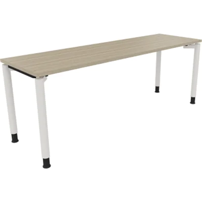 Schreibtisch Vierfuß Rundrohr B2000xT600xH680-820 ws/Eiche Natur Schreibtisch Vierfuß Rundrohr B2000xT600xH680-820 ws/Eiche Natur