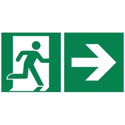 Hinweisschild Rettungsweg rechts 30x15cm Hart-PVC Hinweisschild Rettungsweg rechts 30x15cm Hart-PVC