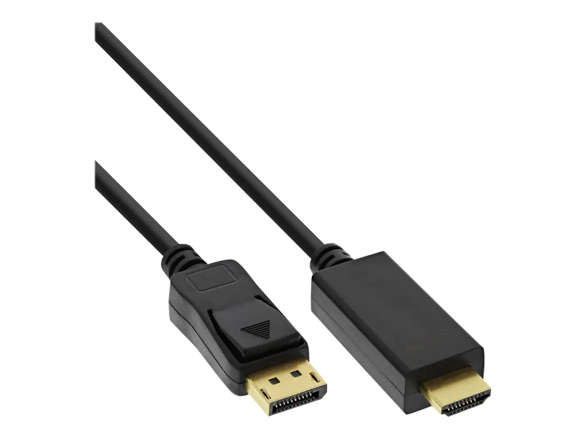 InLine - Adapterkabel - DisplayPort männlich zu HDMI männlich - 50 cm - Dreifachisolierung - Schwarz - 4K Unterstützung