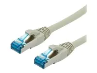 Roline - Patch-Kabel - RJ-45 (M) zu RJ-45 (M) - 50 cm - SFTP, PiMF - CAT 6a - halogenfrei, geformt, ohne Haken - Grau