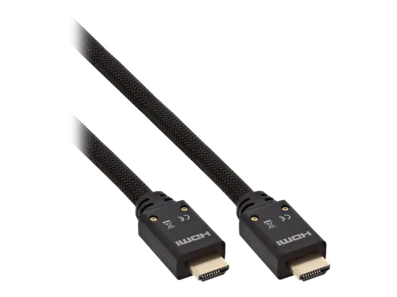 InLine High Speed - HDMI-Kabel mit Ethernet - HDMI männlich zu HDMI männlich - 10 m - dreifach abgeschirmtes Twisted-Pair-Kabel - Schwarz - geformt, 4K Unterstützung, aktiv InLine High Speed - HDMI-Kabel mit Ethernet - HDMI männlich zu HDMI männlich - 10 m - dreifach abgeschirmtes Twisted-Pair-Kabel - Schwarz - geformt, 4K Unterstützung, aktiv