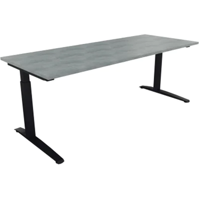 Schreibtisch Kufe Einzels. Quadrat B2000xT800xH650-850 an/Beton hell Schreibtisch Kufe Einzels. Quadrat B2000xT800xH650-850 an/Beton hell