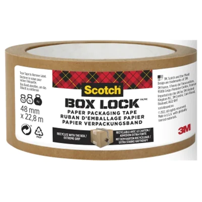 Scotch Packband Box Lock™ 48 mm x 22,8 m (B x L) Papier, 45 % biobasiert braun