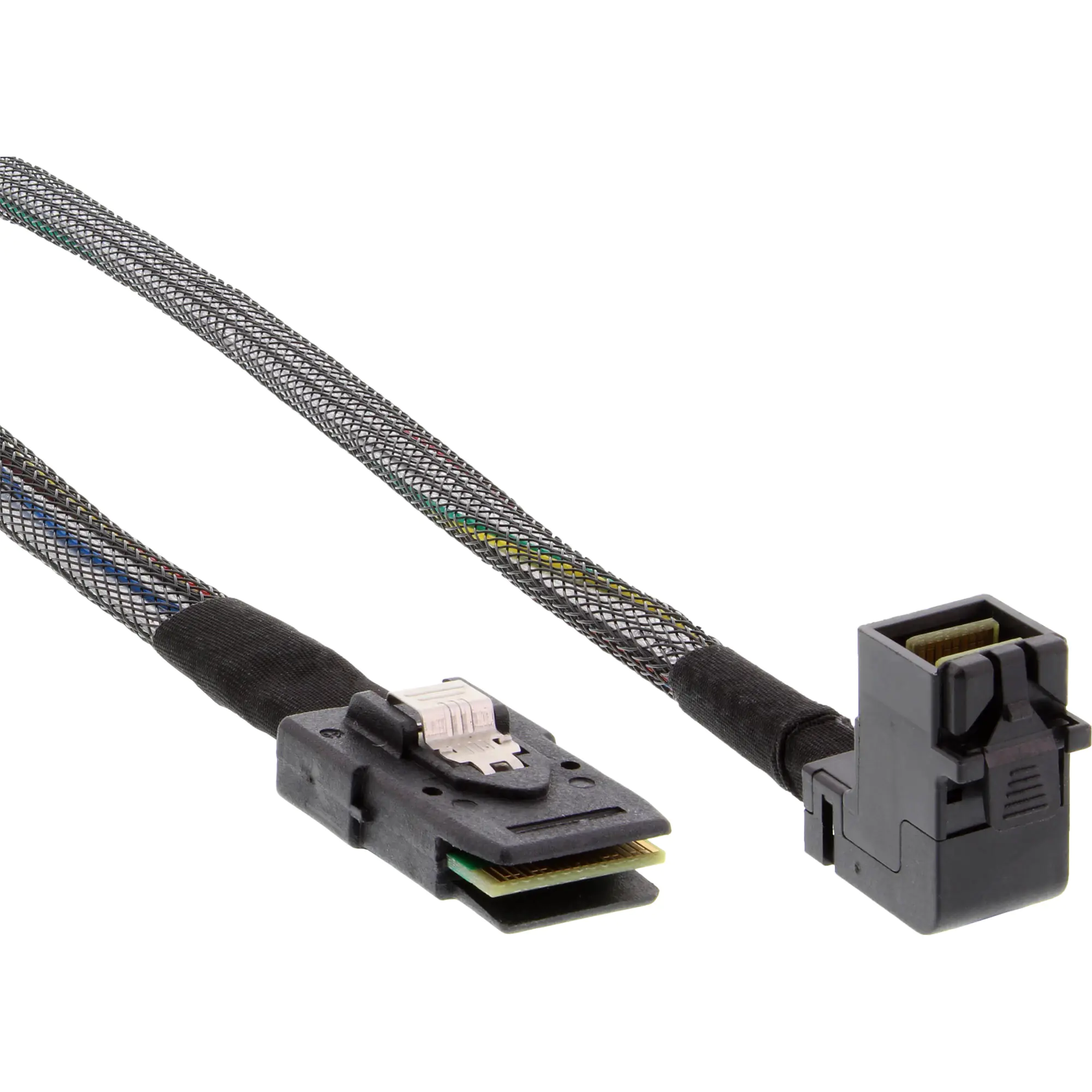 InLine Mini-SAS HD Kabel - SFF-8643 gewinkelt zu SFF-8087 - mit Sideband - 1m 27629B