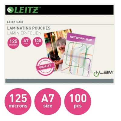 Leitz Laminierfolie 33805 DIN A7 125mic matt 100 St./Pack. Leitz Laminierfolie 33805 DIN A7 125mic matt 100 St./Pack.