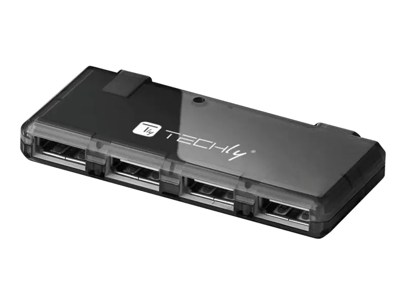 Techly Mini - Hub - 4 x USB 2.0 - Desktop IUSB2-HUB4-BKTY