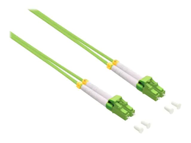 Helos LWL - Patch-Kabel - LC Multi-Mode (M) zu LC Multi-Mode (M) - 10 m - Glasfaser - Duplex - 50/125 Mikrometer - OM5 - hellgrün