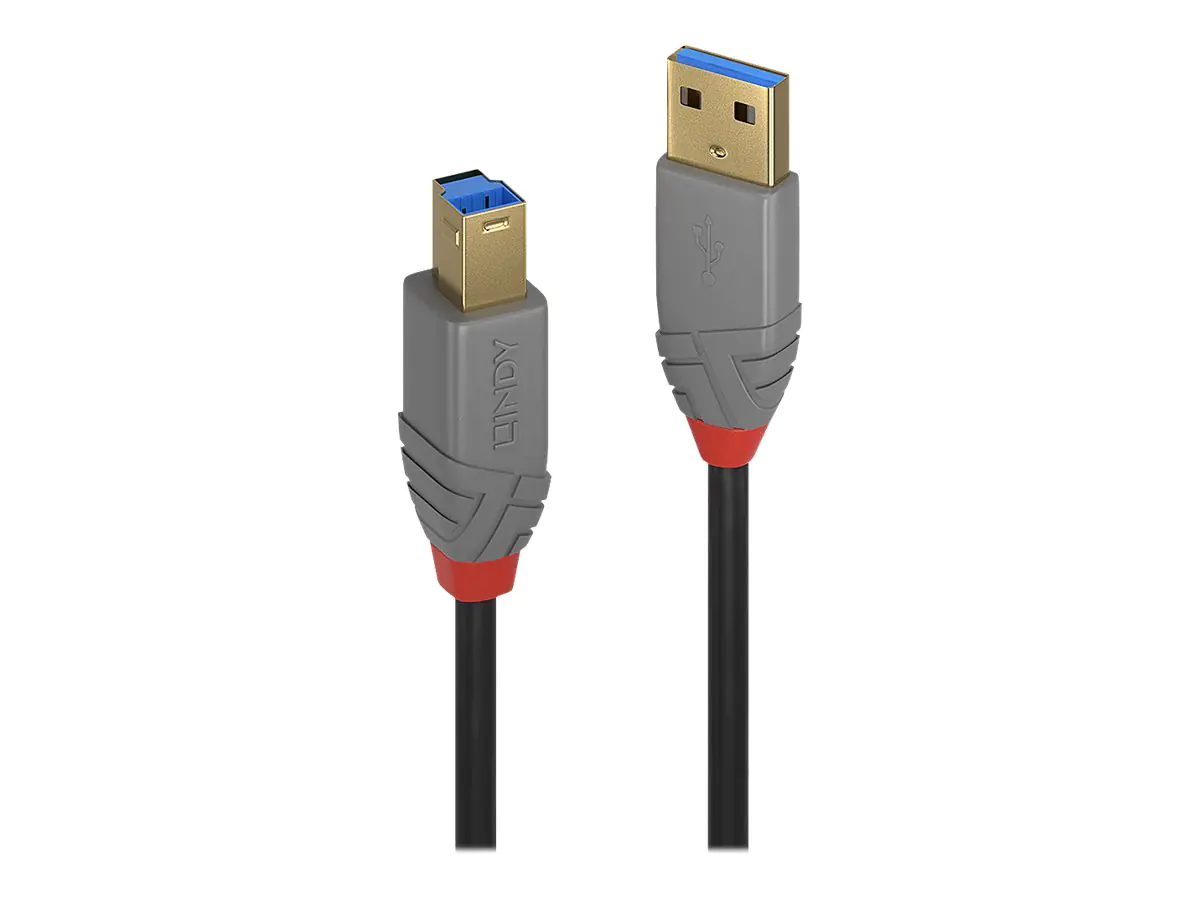 Lindy Anthra Line - USB-Kabel - USB Typ A (M) zu USB Type B (M) - USB 3.0 - 3 m - rund - Schwarz Lindy Anthra Line - USB-Kabel - USB Typ A (M) zu USB Type B (M) - USB 3.0 - 3 m - rund - Schwarz