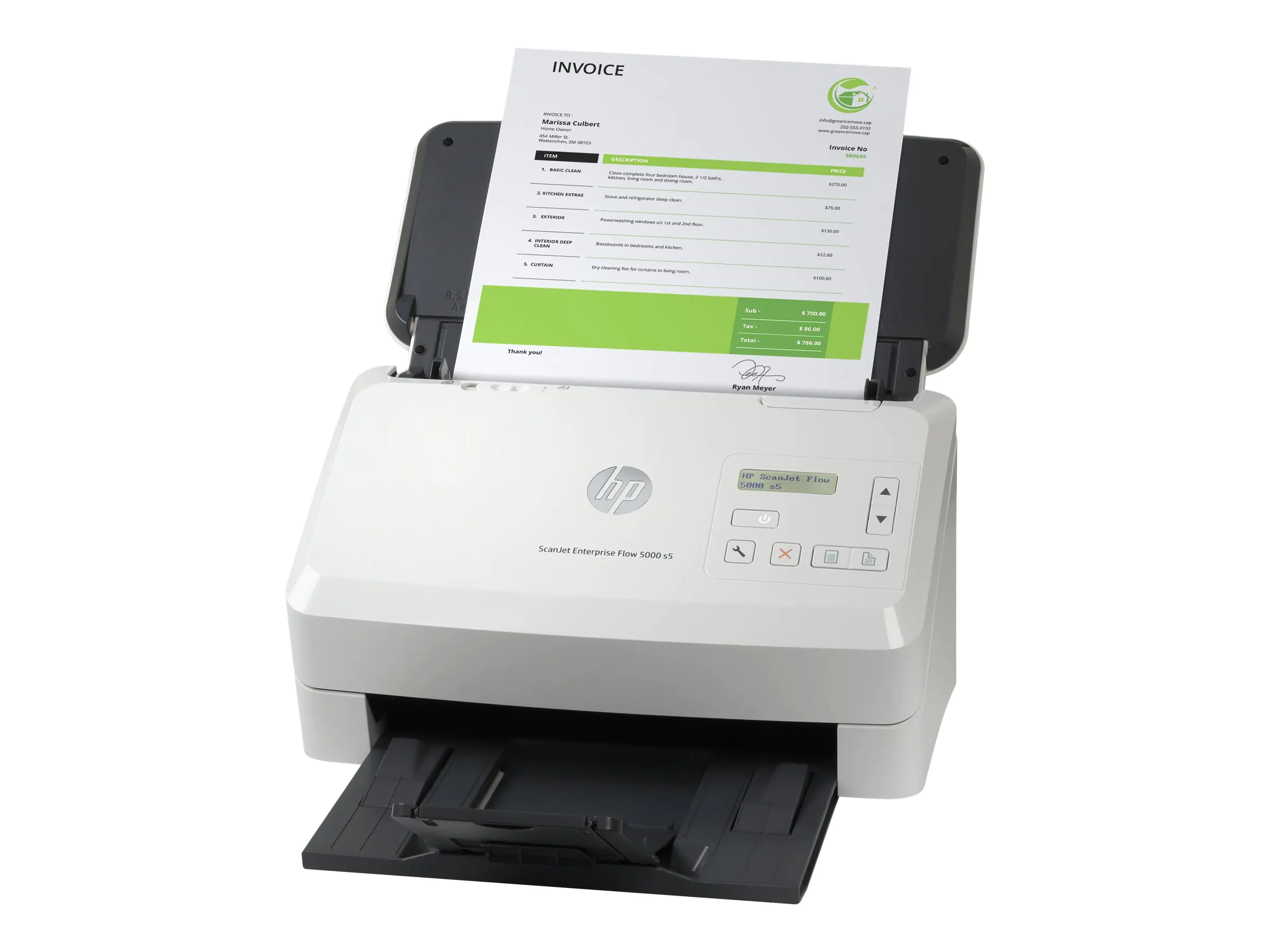 HP ScanJet Enterprise Flow 5000 s5 - Dokumentenscanner - CMOS / CIS - Duplex - 216 x 3100 mm - 600 dpi x 600 dpi - bis zu 65 Seiten/Min. (einfarbig) / bis zu 65 Seiten/Min. (Farbe) - automatischer Dokumenteneinzug (80 Blätter) - bis zu 7500 Scanvorgänge/T