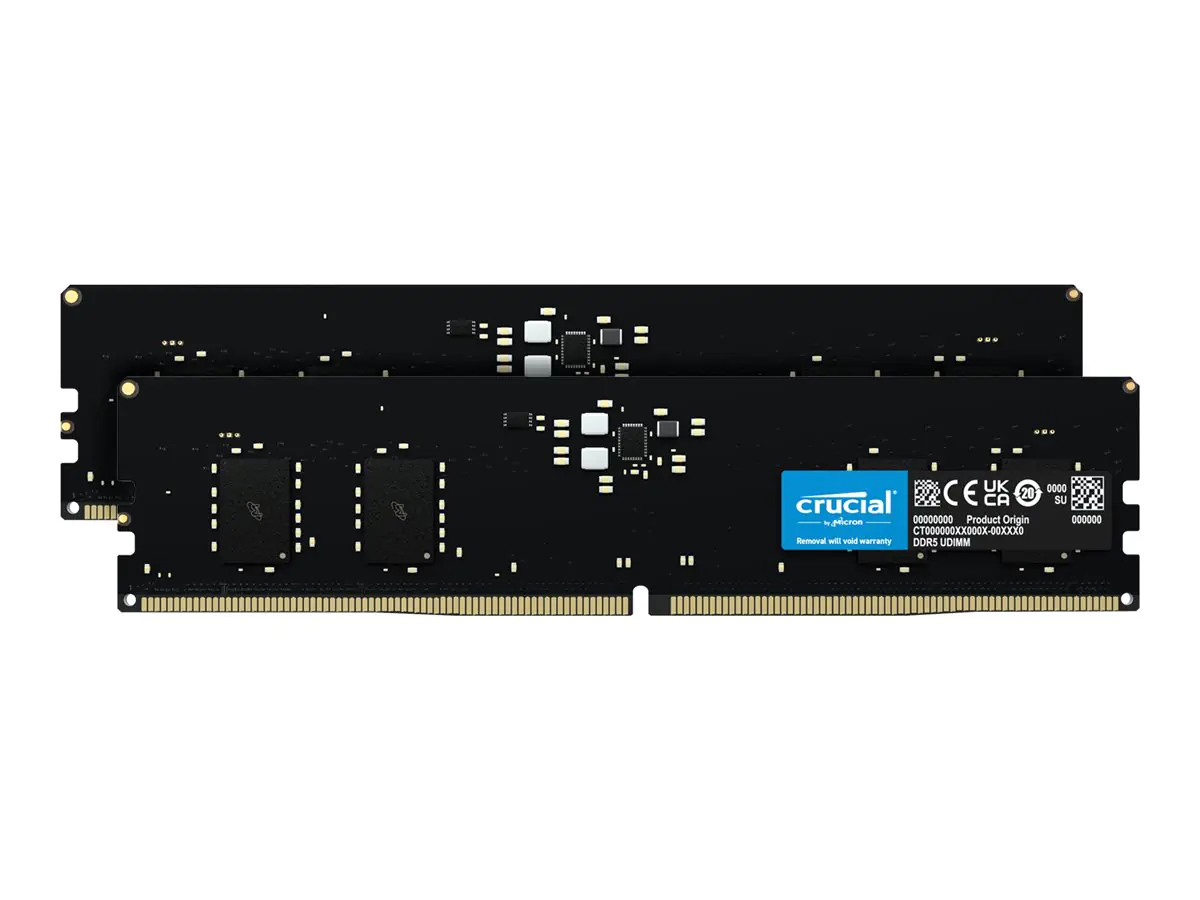 Crucial - DDR5 - Kit - 16 GB: 2 x 8 GB - DIMM 288-PIN - 5600 MHz / PC5-44800 - CL46 - 1.1 V - ungepuffert - on-die ECC - Schwarz