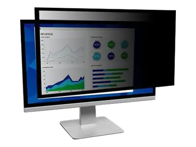 3M Blickschutzfilter mit Rahmen für 24" Breitbild-Monitor (16:10) - Blickschutzfilter für Bildschirme - 61 cm Breitbild (Breitbild mit 24 Zoll) - Schwarz