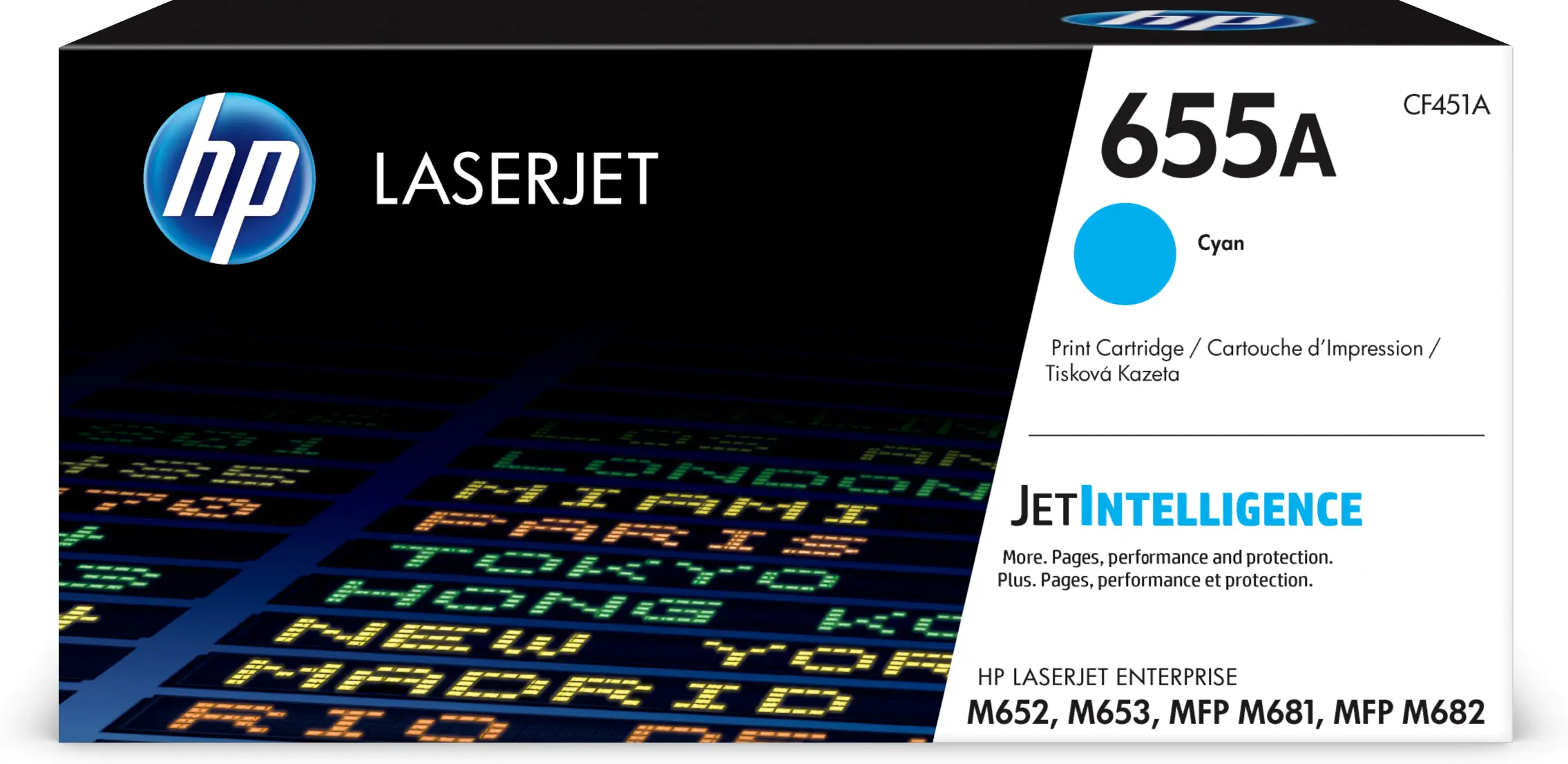HP 655A - Cyan - Original - LaserJet - Tonerpatrone (CF451A) - für Color LaserJet Enterprise M652, M653; LaserJet Enterprise Flow MFP M681, MFP M682