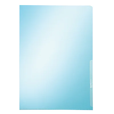 Leitz Sichthülle Premium DIN A4 0,15mm oben, rechts offen dokumentenecht PVC-Hartfolie blau glänzend 100 St./Pack.