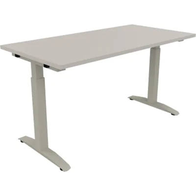 Schreibtisch Kufe Einzels. Quadrat B1400xT700xH650-850 si/Lichtgrau Schreibtisch Kufe Einzels. Quadrat B1400xT700xH650-850 si/Lichtgrau