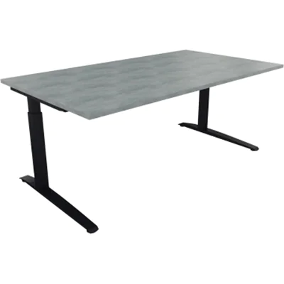 Schreibtisch Kufe Einzels. Quadrat B1800xT1000xH650-850 an/Beton hell Schreibtisch Kufe Einzels. Quadrat B1800xT1000xH650-850 an/Beton hell