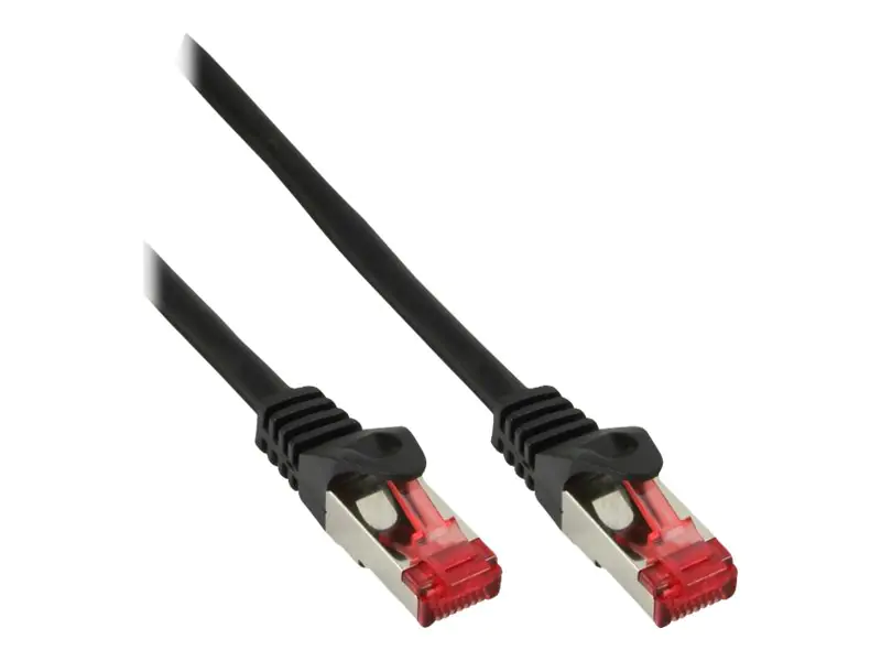 InLine - Patch-Kabel - RJ-45 (M) zu RJ-45 (M) - 15 m - SFTP, PiMF - CAT 6 - halogenfrei, geformt, ohne Haken - Schwarz