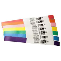 Zebra Z-Band Splash Wristband, Weiß, Selbstklebendes Druckeretikett, Wärmeübertragung, Zebra, 1" x 10", 350 Stück(e) 10012717-2K