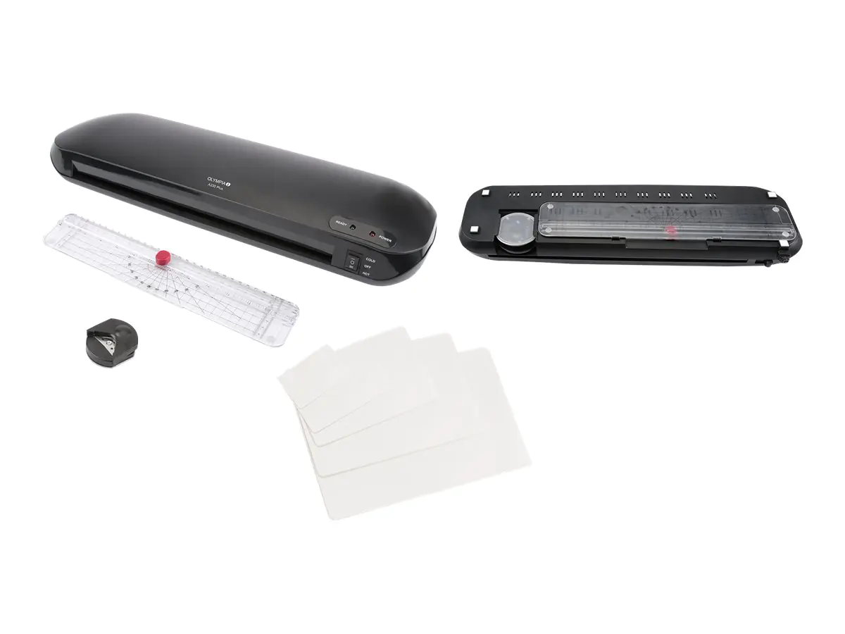 Olympia 4 in 1 Set with Laminator A 330 Plus - Laminator - Heiß- oder Kaltlaminierer - Beutel - 33 cm - mit Olympia Trimmer und Eckenabrunder Olympia 4 in 1 Set with Laminator A 330 Plus - Laminator - Heiß- oder Kaltlaminierer - Beutel - 33 cm - mit Olympia Trimmer und Eckenabrunder
