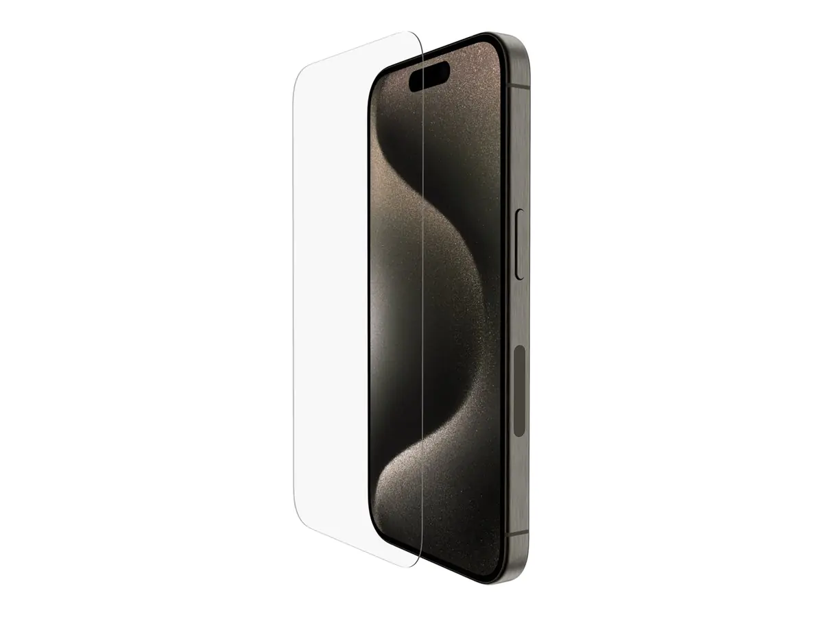 Belkin - Bildschirmschutz für Handy - gehärtetes Glas, behandelt - Glas - für Apple iPhone 15 Pro Belkin - Bildschirmschutz für Handy - gehärtetes Glas, behandelt - Glas - für Apple iPhone 15 Pro