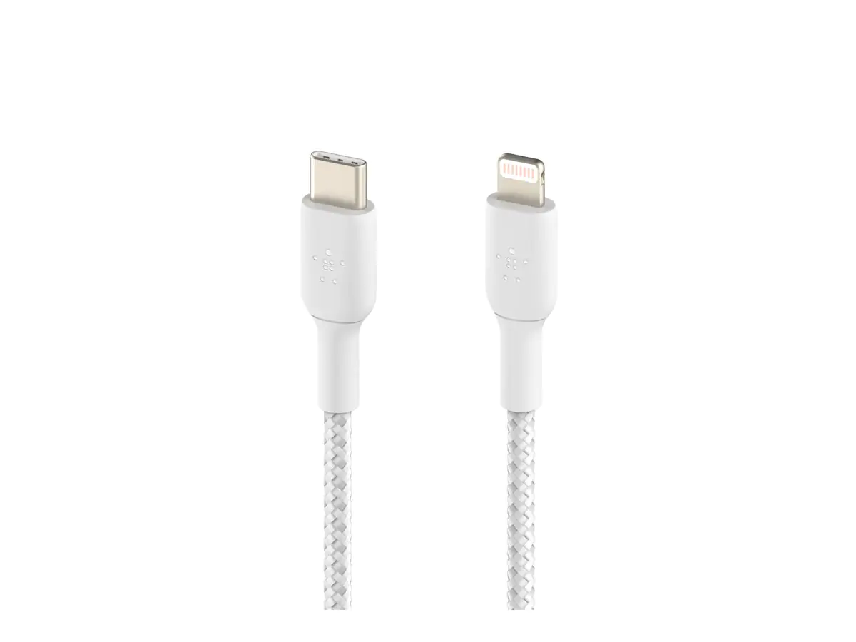Belkin BoostCharge - Lightning-Kabel - USB-C männlich zu Lightning männlich - 1 m - weiß - USB Power Delivery (18W) CAA004BT1MWH