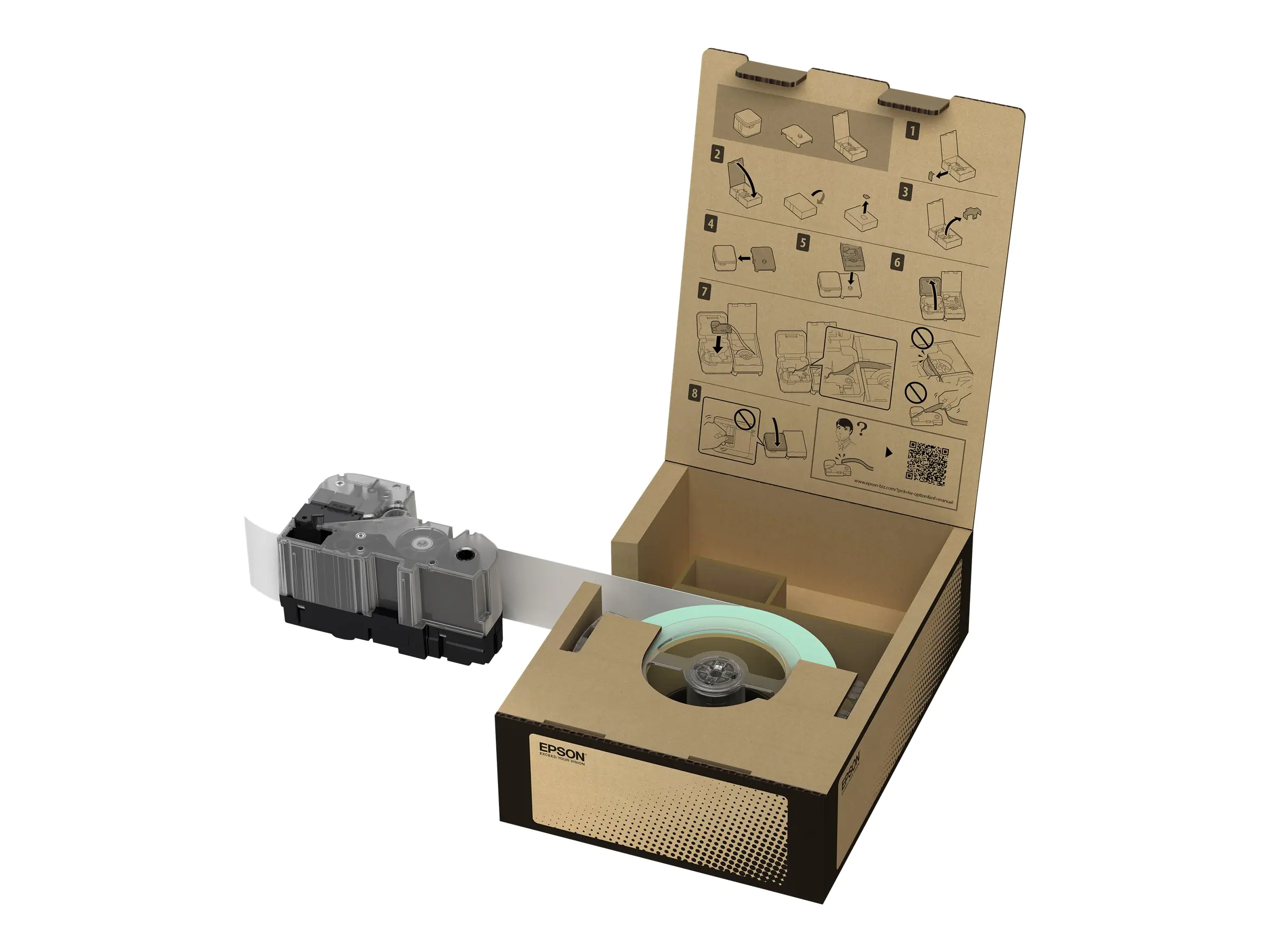 Epson BR-VN50WB-E - Vinyl - Schwarz auf Weiß - Rolle (5 cm x 45 m) 1 Kassette(n) Etikettenband - für LabelWorks LW-Z5000BE, LW-Z5010BE, LW-Z5010BE AZ, LW-Z5010BE QZ