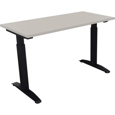 Schreibtisch Kufe Einzels. Quadrat B1200xT600xH650-850 an/Lichtgrau Schreibtisch Kufe Einzels. Quadrat B1200xT600xH650-850 an/Lichtgrau