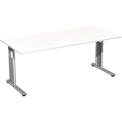 Geramöbel SchreibtischC-Fuß Flex S-617146-WS 180x80x82mm weiß/si Geramöbel SchreibtischC-Fuß Flex S-617146-WS 180x80x82mm weiß/si