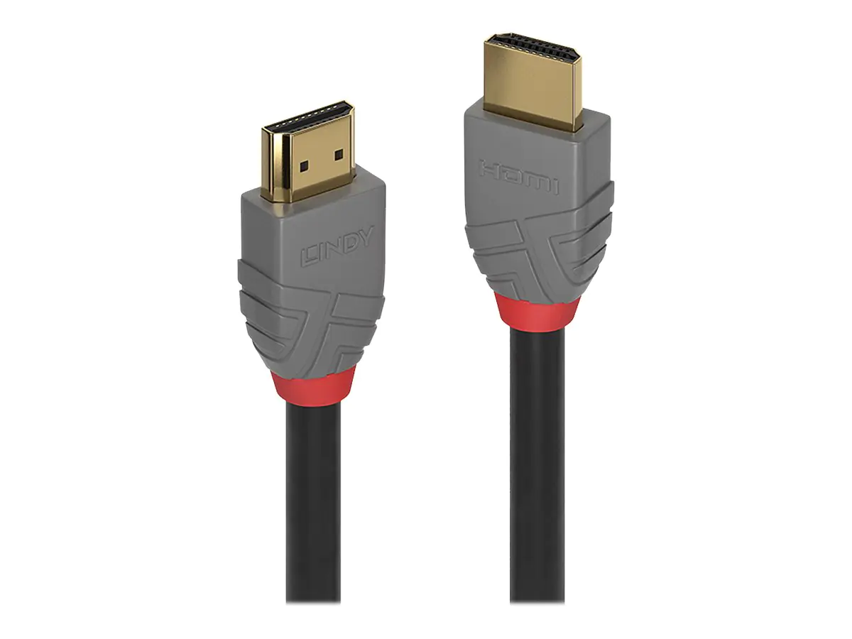 Lindy Anthra Line - HDMI-Kabel mit Ethernet - HDMI männlich zu HDMI männlich - 15 m - Dreifachisolierung - Schwarz - rund, 4K Unterstützung