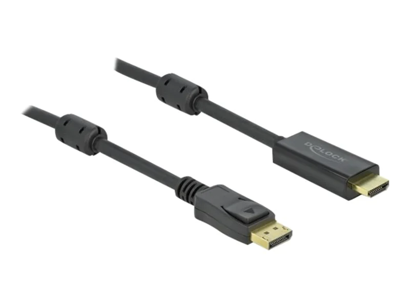 Delock - Adapterkabel - DisplayPort männlich Verriegelung zu HDMI männlich - 3 m - Dreifachisolierung - Schwarz - 4K Unterstützung, aktiv Delock - Adapterkabel - DisplayPort männlich Verriegelung zu HDMI männlich - 3 m - Dreifachisolierung - Schwarz - 4K Unterstützung, aktiv