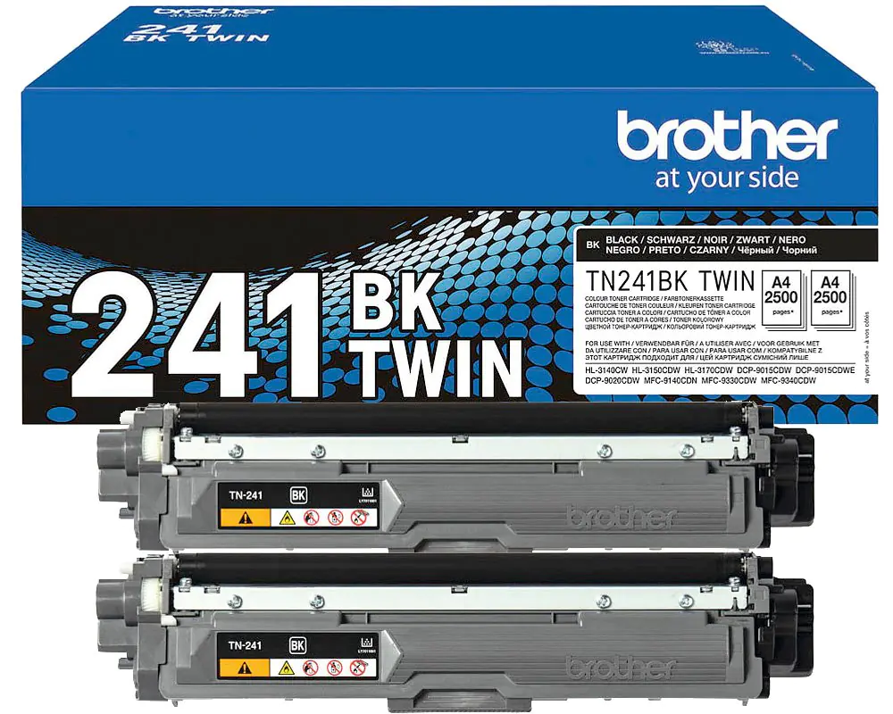 Brother TN241BK - 2er-Pack - Schwarz - original - Tonerpatrone - für Brother DCP-9015, DCP-9020, HL-3140, HL-3150, HL-3170, MFC-9140, MFC-9330, MFC-9340 Brother TN241BK - 2er-Pack - Schwarz - original - Tonerpatrone - für Brother DCP-9015, DCP-9020, HL-3140, HL-3150, HL-3170, MFC-9140, MFC-9330, MFC-9340