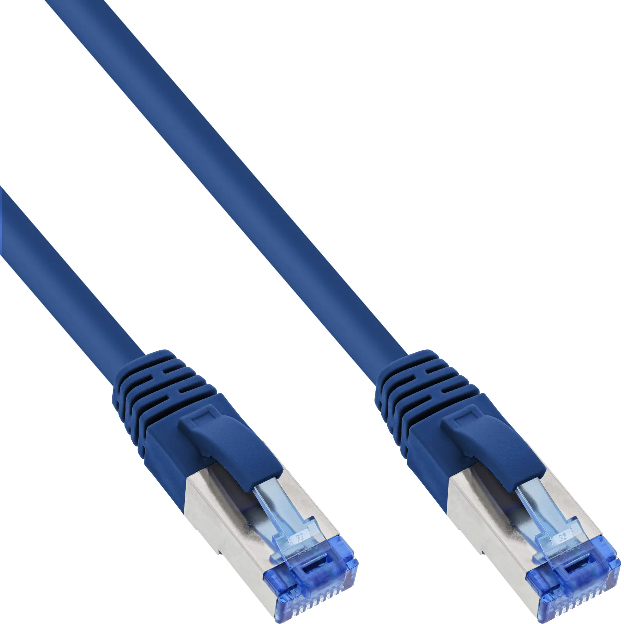 InLine - Patch-Kabel - RJ-45 (M) zu RJ-45 (M) - 10 m - SSTP-Kabel - CAT 6a - halogenfrei - Blau