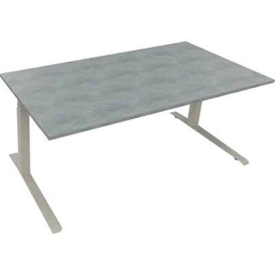Sitz-/Stehtisch Kufe Doppels. Quad. B1800xT900xH645-1275 si/Beton Sitz-/Stehtisch Kufe Doppels. Quad. B1800xT900xH645-1275 si/Beton