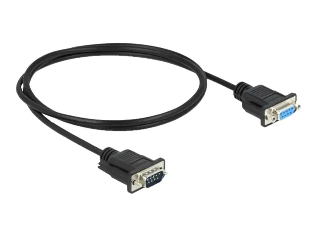 Delock - Serielles Verlängerungskabel - DB-9 (M) zu DB-9 (W) - 1 m - Daumenschrauben - Schwarz