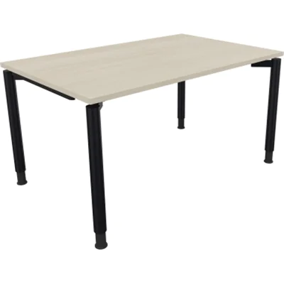 Schreibtisch Vierfuß Rundrohr B1400xT900xH680-820 an/Akazie hell Schreibtisch Vierfuß Rundrohr B1400xT900xH680-820 an/Akazie hell