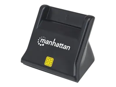 Manhattan USB-A Smart/SIM Card Reader, 480 Mbps (USB 2.0), Desktop Standing, Friction Type compatible, Hi-Speed USB, Cable 86cm, Black, Three Year Warranty, Blister - SmartCard-Leser - USB 2.0 Manhattan USB-A Smart/SIM Card Reader, 480 Mbps (USB 2.0), Desktop Standing, Friction Type compatible, Hi-Speed USB, Cable 86cm, Black, Three Year Warranty, Blister - SmartCard-Leser - USB 2.0