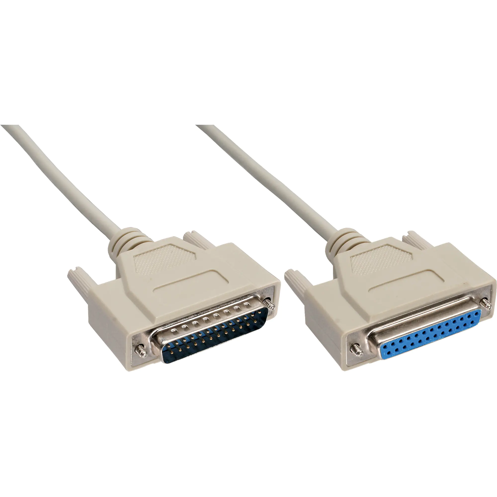 InLine - Serielles Verlängerungskabel - DB-25 (M) zu DB-25 (W) - 1.8 m - geformt - beige
