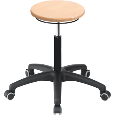 meychair Sitzhocker Assistant Basic Rundsitz Farbe der Sitzfläche: buche Farbe des Fußkreuzes: schwarz