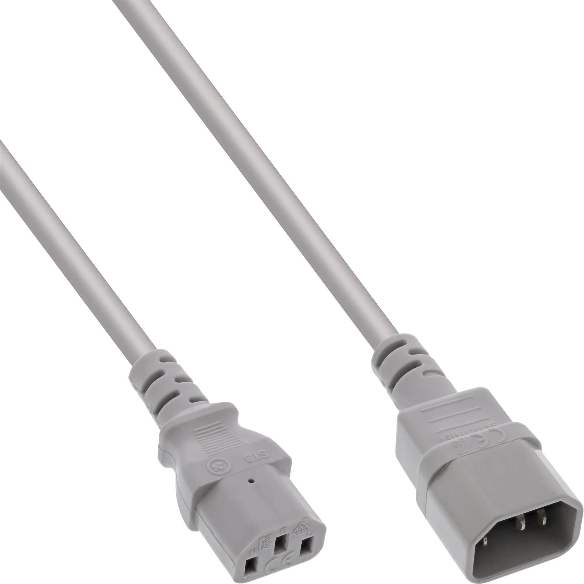 InLine - Spannungsversorgungs-Verlängerungskabel - power IEC 60320 C13 zu IEC 60320 C14 - 250 V - 50 cm - Grau InLine - Spannungsversorgungs-Verlängerungskabel - power IEC 60320 C13 zu IEC 60320 C14 - 250 V - 50 cm - Grau
