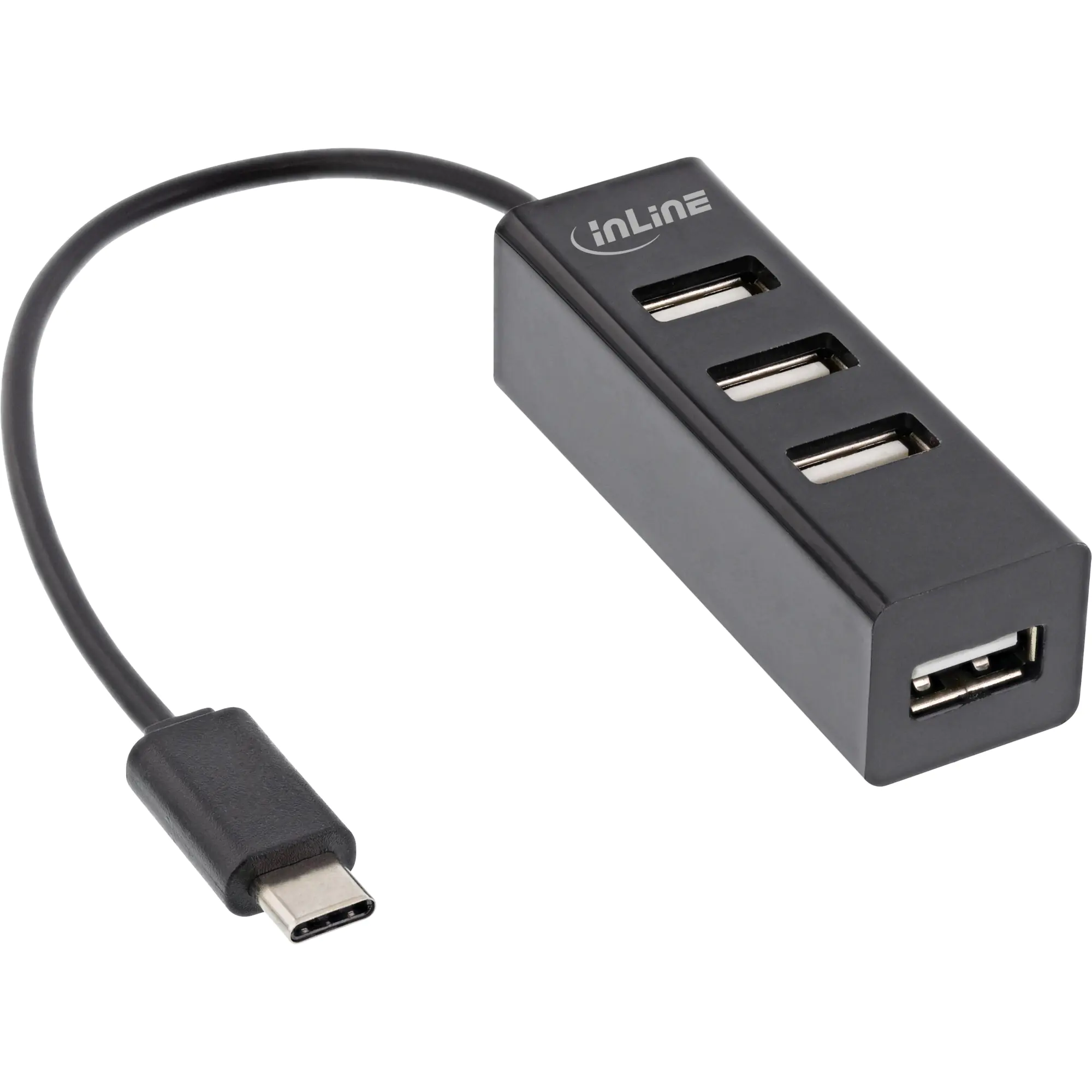 InLine USB 2.0 4-Port Hub - USB-C auf 4x USB-A - 15cm - schwarz 33293J