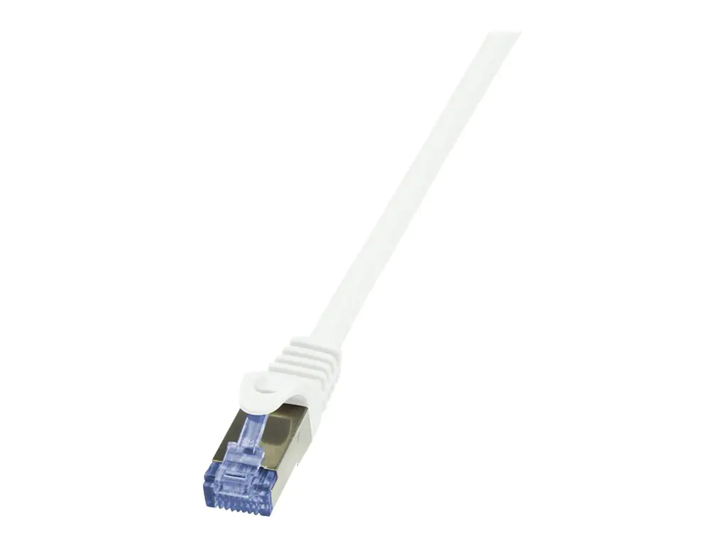 LogiLink PrimeLine - Patch-Kabel - RJ-45 (M) zu RJ-45 (M) - 25 cm - SFTP, PiMF - CAT 7 - halogenfrei, geformt, ohne Haken - weiß
