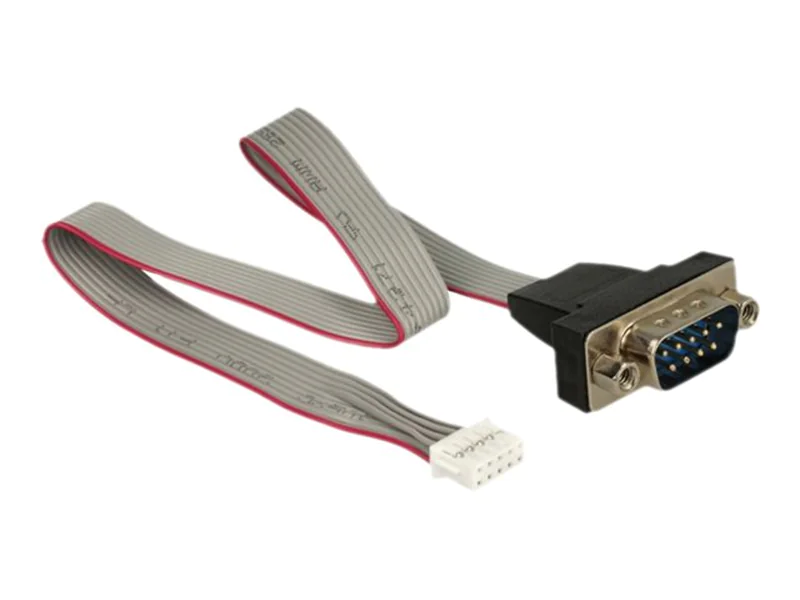 Delock Cable serial pin header female > 1 x DB9 male 2 mm pitch layout: twisted - Kabel seriell - DB-9 (M) bis 9-poliger serieller Kopf (W) - 30 cm - Grau