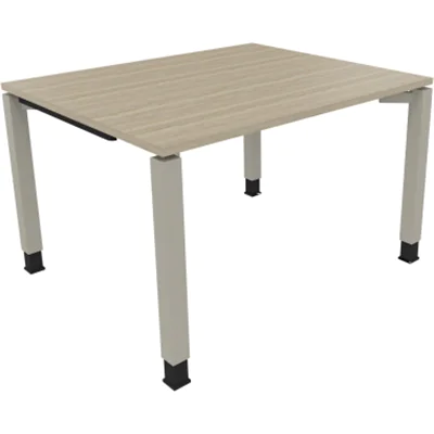 Schreibtisch Vierfuß Quadratrohr B1200xT1000xH680-820 si/Eiche Natur