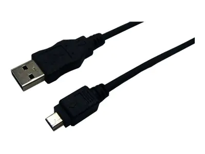 LogiLink - USB-Kabel - Mini-USB, Typ B (M) zu USB (M) - USB 2.0 - 3 m - geformt - Schwarz