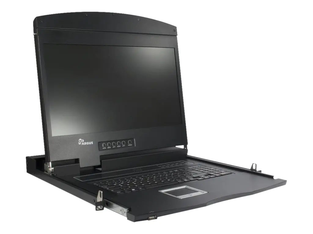 Inter-Tech AS-9104 TLS - KVM-Konsole mit KVM-Switch - 4 Anschlüsse - USB - QWERTZ - 48.3 cm (19") - Rack - einbaufähig - 1920 x 1080 Full HD (1080p) @ 75 Hz - 300 lm - 1000:1