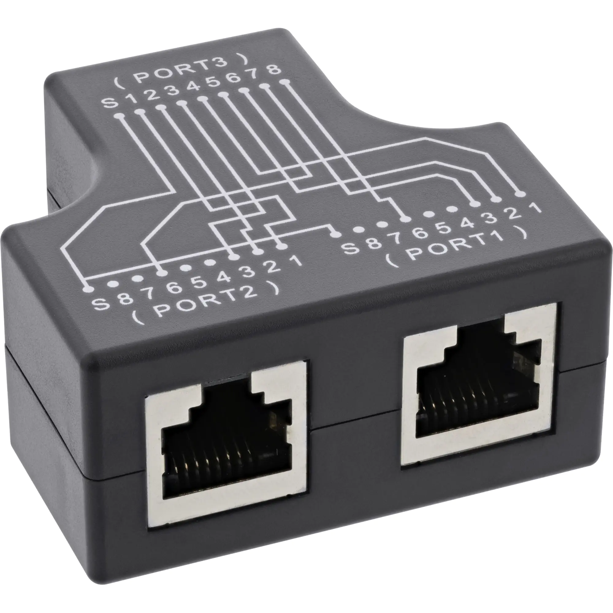 InLine Cat.5e STP T-Adapter Port-Doppler RJ45 Buchse an 2x - Netzwerk - CAT 5e