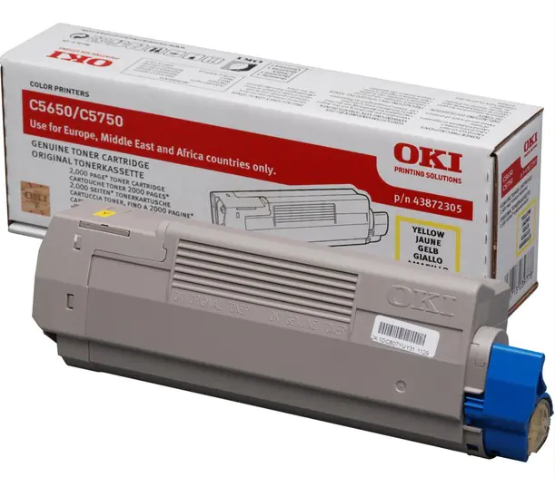 OKI - Gelb - Original - Tonerpatrone - für C5650dn, 5650n, 5750dn, 5750n OKI - Gelb - Original - Tonerpatrone - für C5650dn, 5650n, 5750dn, 5750n
