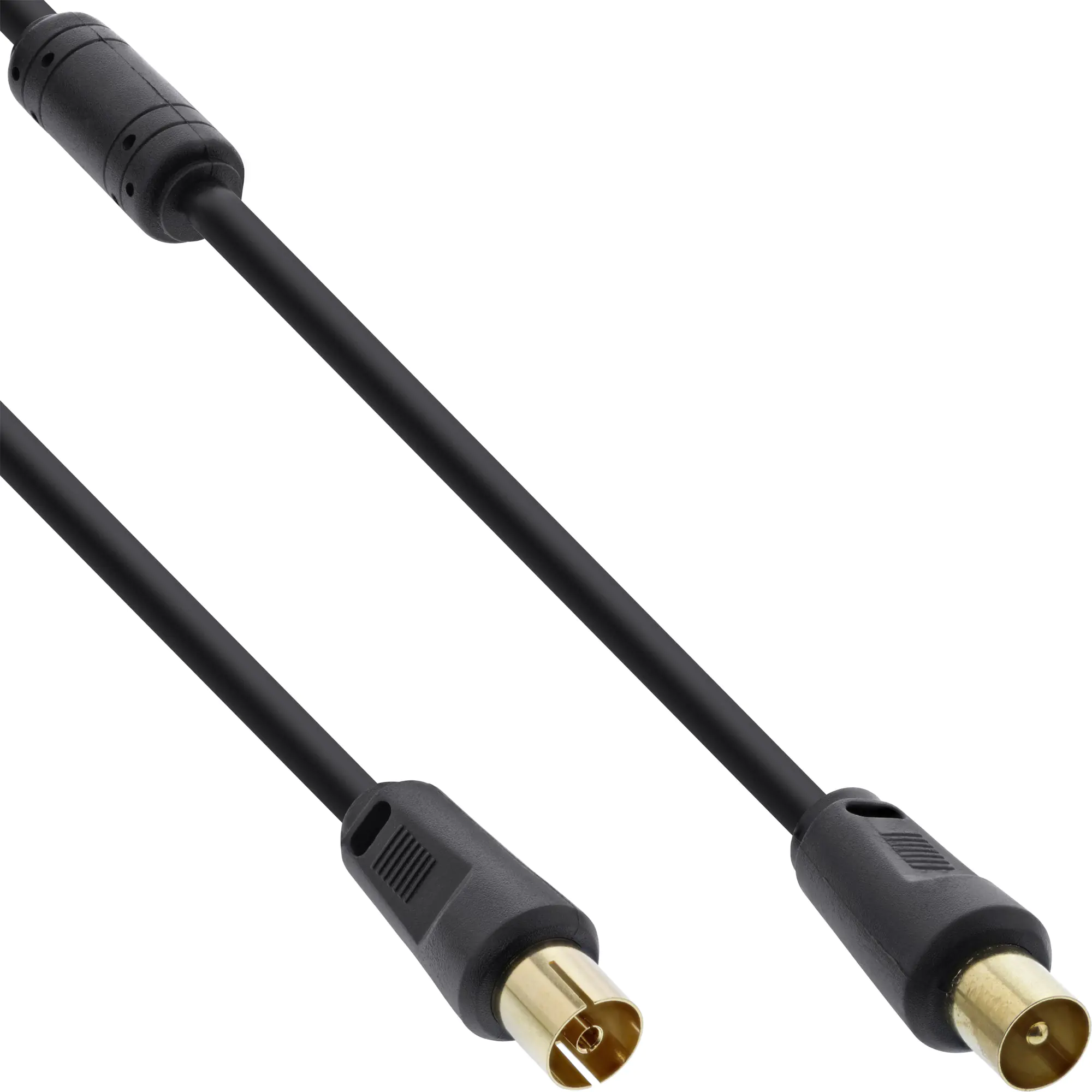 InLine Premium - Antennenverlängerungskabel - IEC-Anschluss (M) bis IEC-Anschluss (W) - 3 m - doppelt abgeschirmtes Koaxialkabel - 85 dB - Schwarz InLine Premium - Antennenverlängerungskabel - IEC-Anschluss (M) bis IEC-Anschluss (W) - 3 m - doppelt abgeschirmtes Koaxialkabel - 85 dB - Schwarz