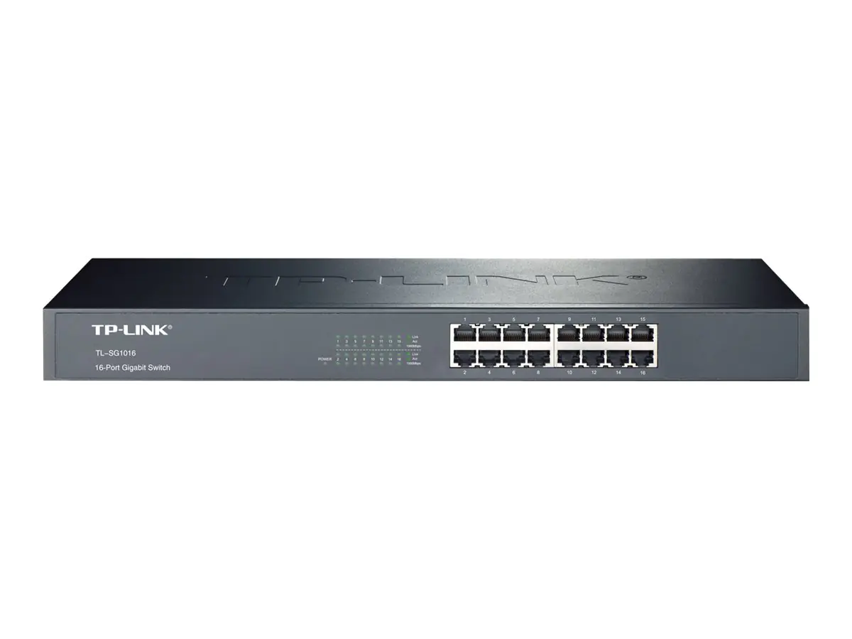 TP-LINK TL-SG1016 - Switch - 16 x 10/100/1000 - an Rack montierbar TP-LINK TL-SG1016 - Switch - 16 x 10/100/1000 - an Rack montierbar